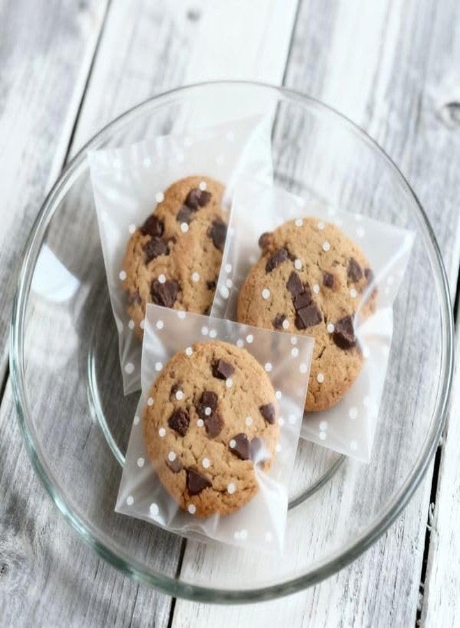 كوملي أكياس كوكيز ذاتية الإغلاق من كوملي، مقاس 4×6 بوصات، 100 قطعة، أكياس سيلوفان شفافة للتغليف، لاصق آمن للطعام، مناسبة للمخبوزات والهدايا وحلويات عيد الحب - Image 2